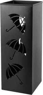 Metal Umbrella Holder, 16.5x6.3x6.3inch Square Free Standing Umbrella Rack Decorative Umbrella Holder Bin Multipurpose Walking Sticks Holder for Umbrella Cane Entryway Home Office (Style B)