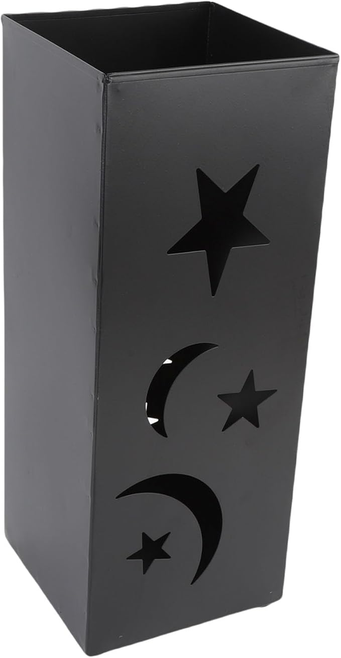 Brrnoo Metal Umbrella Holder with Star Moon Design, Tall Entryway Stand for Home Hotel, Large Capacity Storage Rack Organizer Bin