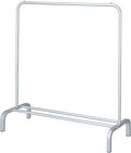 JIUYOTREE Metal Clothing Rack 43.3 Inches Clothes Garment Coat Rack with Bottom Shelf Clothing Rack for Hanging Clothes Coats Skirts Shirts Sweaters Silver Gray
