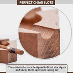 Personalized Name Walnut Cigar Ash Tray for Men Custom Wooden Cigar Ashtray Monogramed Men Ashtray Gifts for Father's Day Husband Fathers Groomsmen Papa Grandpa (Retro Tray)