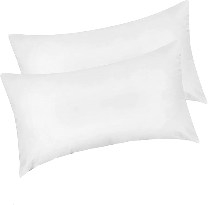 Covers & All Throw Pillow Inserts Only Pack of 2, Durable Soft Rectangle 12 x 20 Inches 65 GSM Non-Woven Fabric with 15D Silicon Fiber Filling, Universal uses for Home Decor Office Indoor Outdoor