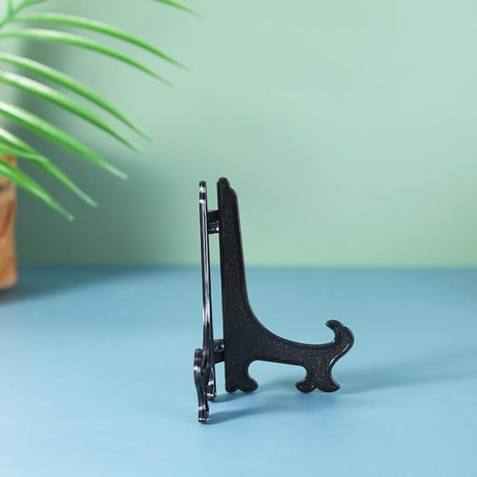 Artliving 5" Black 24pcs/Set Plastic Easels Plate Display Stands Picture Frame Stand Holder