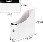 Limitliho Magazine Holde ( White, 6 Pack), Magazine File Holder for Home, Office, Desk, 10.6'' H×10.2'' L ×3.5''W Magazine Storage Box