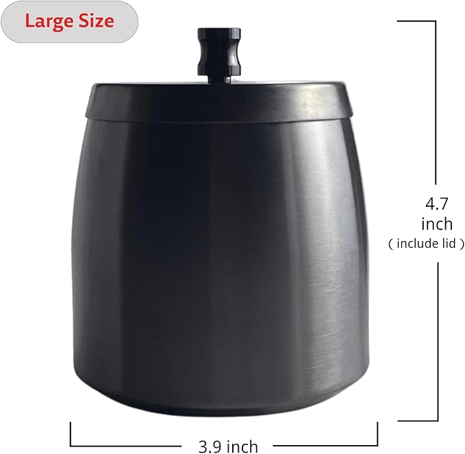 Ash Tray, Large Outdoor Ashtray with Lid, Ashtray for Outside Patio, Stainless Steel Windproof Smokeless Ash Tray for Balcony, Ashtrays for Smokers, Home Office Decoration