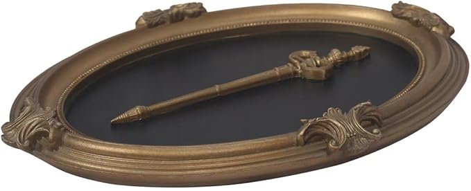 Vintage Wall Sculpture Antique Decoration Pediment Hallway Art Statue for Living Room Office Bedroom Gallery,Handmade Gift Aesthetic Design Royal Scheme (Black & Bronze Scepter)