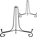 HENABLE 2PCS Premium Black Iron Plate Stands for Display 12 Inch, Decorative Solid Metal Plate Holders for Displaying, Mini Easel, Frame, Book, Card, Plaque, Bowl, Picture Stands for Display