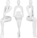 BMLCGJ Thinker Statue Gold Decor Abstract Art Sculpture, Golden Resin Collectible Figurines for Home Living Room Office Shelf Decoration,Great Gifts Ideas (Sitting Posture-White)