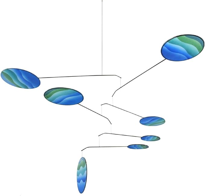 Ocean Blue Lumen Modern Indoor Mobile, Horizontal Style, 22" x 42", American Made