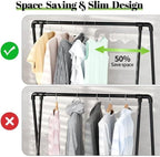 Wire Metal Clothes Hangers Bulk 50 Pack, 16 Inch 12 Gauge Standard Size, Slim Space Saving for Coat Suits Shirts Pants Skirts, Non Slip, Silver