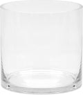 10" Wide 10" Tall Large Hand Blown Sturdy Clear Cylinder Glass Vase, Centerpiece Flower Vase for Rose, Tulip, Boquets, Hurricane Candle Holder (1, 10"x10")