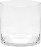 10" Wide 10" Tall Large Hand Blown Sturdy Clear Cylinder Glass Vase, Centerpiece Flower Vase for Rose, Tulip, Boquets, Hurricane Candle Holder (1, 10"x10")
