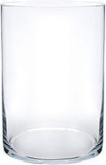 Royal Imports Flower Glass Vase Decorative Centerpiece for Home or Wedding - Cylinder Shape, 8" Tall, 5" Opening, Clear