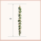 idyllic 6ft Spring White Peony Climbing Vine Decoration Artificial Floral Garland for Front Door Window Porch Mantel Staircase Table Runner Wedding Indoor Outdoor Home Decor