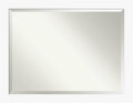 Amanti Art White Wall Mirror 35x45 Basic White Rectangle Bathroom Mirror for Wall Decor Living Room, X-Large Casual Wood Frame, Hangs Horizonally and Vertically, Bathroom Decor, Beveled Edge