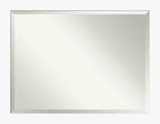 Amanti Art White Wall Mirror 35x45 Basic White Rectangle Bathroom Mirror for Wall Decor Living Room, X-Large Casual Wood Frame, Hangs Horizonally and Vertically, Bathroom Decor, Beveled Edge