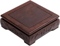 GOLDY&WENDY Square Solid Wood Base Handmade Carved Rosewood Display Stand Vase Teapot Aquarium Lamp Pedestal