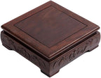 GOLDY&WENDY Oriental Decorative Stand Indoor Wooden Square Vase Plant Ginger Jar Pedestal Display Risers Home Decor Base