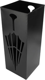 Square Metal Umbrella Holder, Umbrella Stand Rack for Entryway with Hollow Pattern, Fast Drying Rack Holder for Office and Entryway (Black)