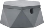 FREELOVE Concrete Ashtray with Lid & Stainless Steel Ashtrays for Cigarettes, Cement Ash Tray Smoking Holder Indoor Smokeless Outdoor Windproof Patio Home Office Cool Decor(Grey, Small)