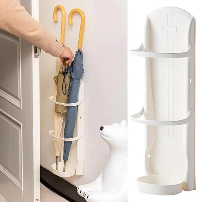 Umbrella Stand, Wall Mounted Umbrella Holder Rack Space Saving Organizer, Umbrella Rack Organizer for Hallway Home Office