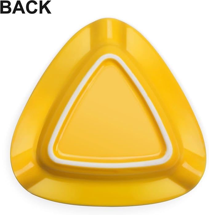 Cigar Ashtray Triangle- Large Rest Outdoor Cigars Ash tray for Patio/Outside/Indoor Ashtray (Yellow)
