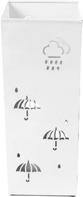 GLOGLOW Nan Metal Umbrella Stand, Carbon Steel, Stylish and Durable Umbrella Holder Bin for Entryway, Home, Office Spaces with 42x16x16cm Ornament (White)