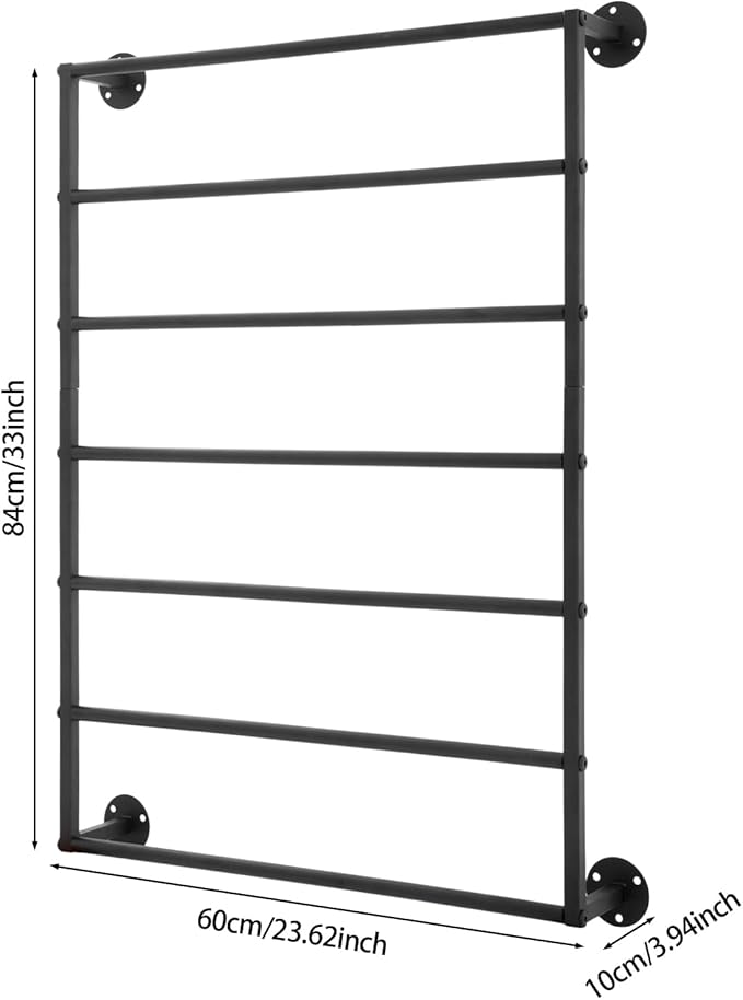 Scarf Organizer, Hijab Organizer, 7 Tier Wall Mounted Ribbon Rack, Ties Silk Scarves Towels Storage Multifunctional Metal Rack, Wall Shelf for Clothing Store, Flower Shop, Home