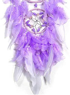 Purple Dream Catcher, Large Dreamcatcher, Handmade Feather Mobile Wall Decor Hanging for Girl Women Bedroom Dorm Room Decorations Home Ornament Birthday Festival Craft Gift (Dual Ring)