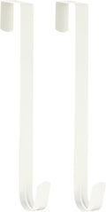 Wreath Hanger for Front Door, Slim Over The Door Hook, Easy to Use and Reusable Holiday Wreath Holder for Christmas, Thanksgiving, Halloween and Daily Décor (12" White, 2)