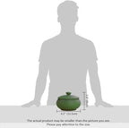 Lependor Ceramic Ashtray with Lid,Windproof,Ash Holder for Smokers,Desktop Smoking Ash Tray for Home Office Decoration - Dark Green