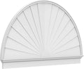 74"W x 43-3/4"H x 2-3/4"P Half Round Sunburst Architectural Grade PVC Combination Pediment