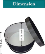 Sarah's Hat Boxes Classic Black/Gray Hat Box – 14.75" x 7.5" (Dia. x Ht.) Handmade in USA – Odorless Non-Toxic Adhesive, Cording Handle – Premium Storage for Hats & Accessories