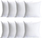 Plush and Durable Throw Pillow Inserts - 16 x 16 inches Set of 8, Hypoallergenic Polyester Fiber Fill - Perfect for Decorative Cushion Covers, Sofa and Bed Accent