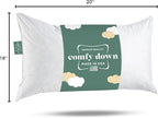 ComfyDown Decorative Throw Pillow Insert, Down and Feather Fill, 100% Cotton Cover, 233 Thread Count - Made in USA (16" X 20")