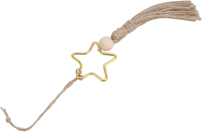 Versatile Wood Bead Jute Rope Tassel Elegant Hanging Ornament for Warm Ambiance Decoration 5pcs
