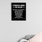 Inspirational Wall Decor, Motivational Canvas Painting Wall Art for Men Teen Boy, Black and White Positive Quotes Posters for Bedroom Living Room Classroom Gym Office (11.5 X 15 Inches, Framed)
