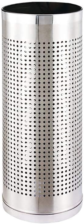 Umbrella Stand Stainless Steel Tubular Metal Perforated for Home Office Hallway - Silver
