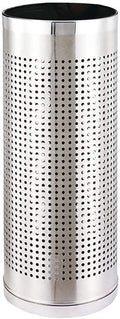 Umbrella Stand Stainless Steel Tubular Metal Perforated for Home Office Hallway - Silver