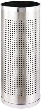 Umbrella Stand Stainless Steel Tubular Metal Perforated for Home Office Hallway - Silver