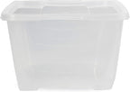 Life Story 6 Liter Plastic Storage Container Set, Stackable Shoe, Accessory, and Home Closet Organizational Tote Bins with Secure Lids, 40 Pack, Clear