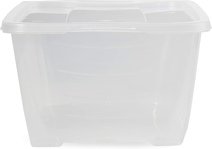 Life Story 10-Pack Plastic Storage Box, Stackable Shoe Organizer Tote Containers, 6 Liter - Clear Bins and Boxes with Lids for Bedroom, Closet, Cabinet, and Garage Organization