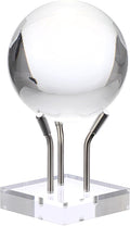 Hipiwe Metal Arm Display Stand Easel with Acrylic Base Decorative Crystal Ball Stand for Sphere Mineral Geodes Rock Fossils Seashell, Large