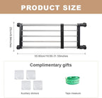 Hershii Expandable Closet Tension Shelf Rod Adjustable Metal Storage Rack Cabinet Organizer DIY Divider Separator Shelves for Wardrobe Cupboard Kitchen Bathroom, Black, 19.69-31.5inches