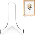 Boloyo 60-Degree Angle Acrylic Plate Display Stand , 3 Inch 2PC Clear Acrylic Display Holder Easel Base for Home Office Kitchen School Art Display