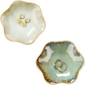 2PCS Ring Holder Dish, Small Key Bowl, Ceramic Trinket Tray Jewelry Dish Organizing Necklace Earrings for Mom Friend Sister, All Jewelries Are NOT Included. Light Green+Crystal Green.…