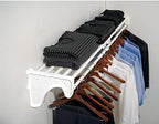 EZ Shelf - Closet Shelf with Hanging Rod - 64.3-119” Expandable, White, Closet Shelves - Strong, Holds 200 lbs - Easy Install - 1 Side Wall & Backwall with 1 End Bracket, Alternative to Wire Shelving
