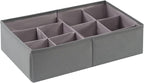 Drawer Organizer Clothes, Adjustable Dividers and Can Change the Size of the Dividers According , Can be Used in the Bedroom, Nursery and Closet Organizer or Storage, Underwear, Socks (Grey, Small)