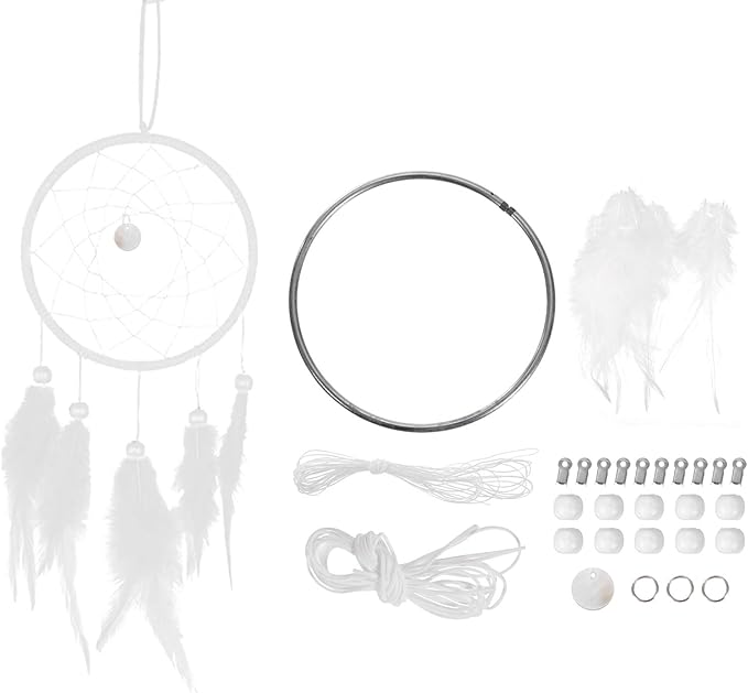 PATIKIL DIY Modern Dream Catcher Kit, White, 4.7 Inch, Customizable, Kid, Unisex