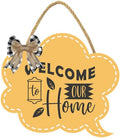Welcome To Our Home Sign for Front Door 12'' Bubble Shape Wood Sign Hanging Decor Outdoor sign for Farmhouse porch Wall Pediments Decorations