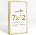 7x12 Aluminum Metal Picture Frame,Tempered Glass Gold Photo Frame 7x12 for Family Photo,Posters,Art,Document to Wall Mount Horizontally or Vertically